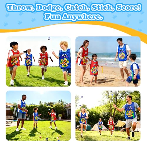 Toss and Catch Ball Set+ 6 Set Stick Ball Vest Dodge Ball Game