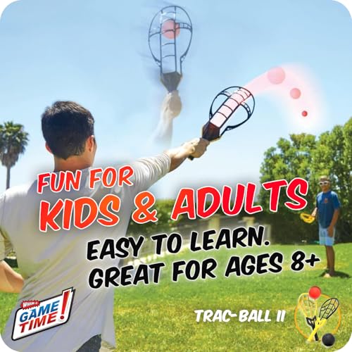Wham-O Game Time Trac-Ball II. with or Without 2 Rackets. Air Action Balls for Outdoor Play for Kids & Adults of All Ages | Original Tracball & Other Outdoor Games - style: With Rackets