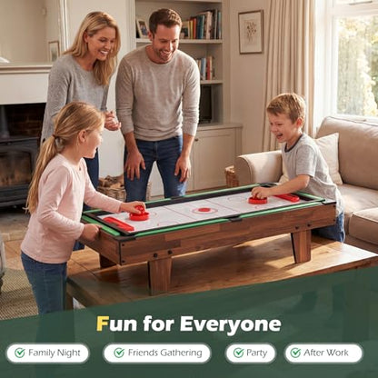 Giantex 4-in-1 Multi Game Table, Combo Foosball Game Table Top w/Billiards, Ping Pong, Push Hockey for Home, Game Room, Family Night & Arcade, Wood Combination Game Table Set for Adults - color: Dark Brown