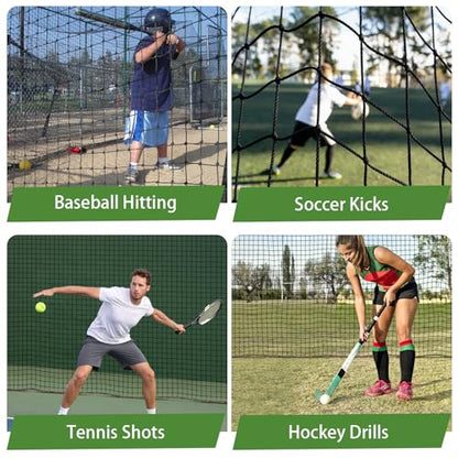 BaseGoal Baseball & Softball Backstop Nets, Heavy Duty Sports Practice Nets, Sports Netting Barrier,DIY Ball Net,Hitting Net for Baseball, Hockey, Soccer, LAX and More - size: 10x50ft