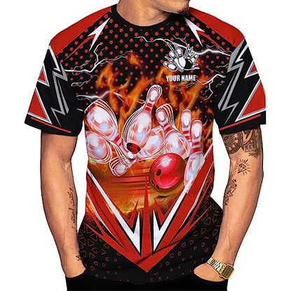 Rivelus Personalized Name Bowling Shirts for Men and Women 3D, Bowling Shirts for Team Bowling, Bowling Shirts Gift - color: Blm16
