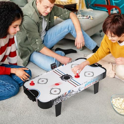Air Hockey Table, 42" Arcades Small Air Hockey Table Top with 2 Pucks & Strikers, LED Electronic Scoring, Powerful 12V Motor, Portable Game Table for Kids & Adults, Game Room, Family Time