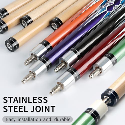 LOTKEY Pool Cue Sticks for Adults,Super Straightened Up 58'' 18 19 20 21oz Billiard Cues Canadian Maple Tacos De Billar Profesional Set of 4/3/2/1 House Bar Pool Que Table Beginner Pool Queue - color: 5 Pieces