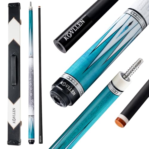 KONLLEN 2.0 Carbon Fiber Pool Cue, Low Deflection Billiard Stick | 58-inch cue with 12.5mm tip and pro taper shaft supports stable control for practice and regular pool play. - color: 005 AK-05F 2.0-blue