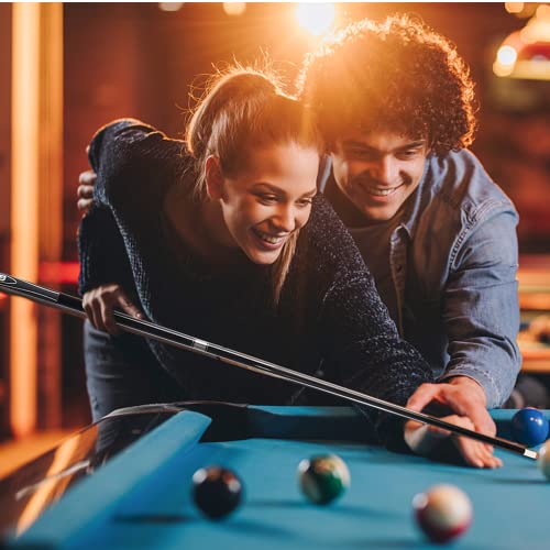GSE Games & Sports Expert 58" 2-Piece Fiberglass Graphite Composite Billiard Pool Cue Sticks (Several Colors Available, Weight from 18oz, 19oz, 20oz, 21oz) - color: Black, style: set of 4