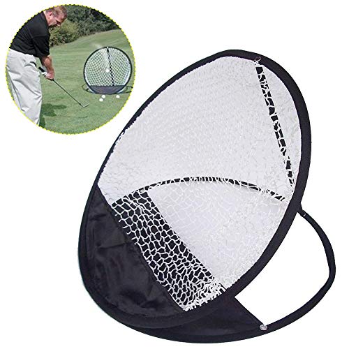 Portable Pitching Golf Target Chipping Hitting Net Basket Golf Practice Net Cage Tent Training Equipment for Indoor Outdoor Garden Grassland Black