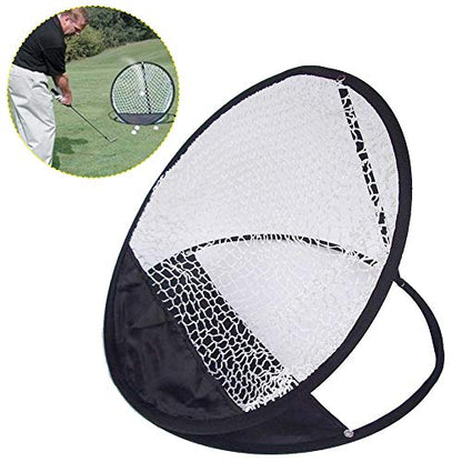 Portable Pitching Golf Target Chipping Hitting Net Basket Golf Practice Net Cage Tent Training Equipment for Indoor Outdoor Garden Grassland Black