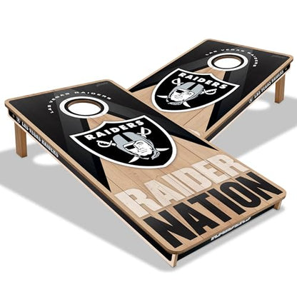 YouTheFan NFL 2' x 4' Slogan Series Professional Wood Cornhole Game - color: Las Vegas Raiders