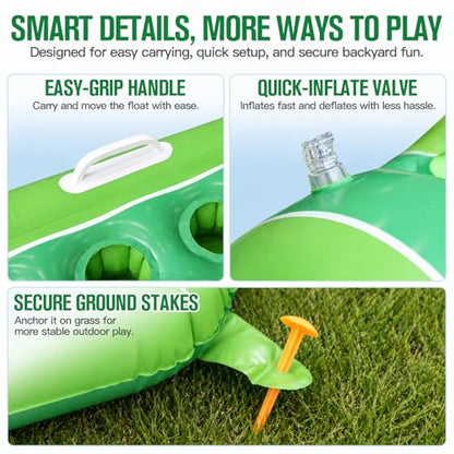 Football Pool Float & Inflatable Beer Pong Table - 6ft Heavy Duty Reversible Pool Floats for Adults, Complete Game Set for Party, Lake & Tailgate, Includes Balls, Cups, Pump, Stakes & Bag - color: Football