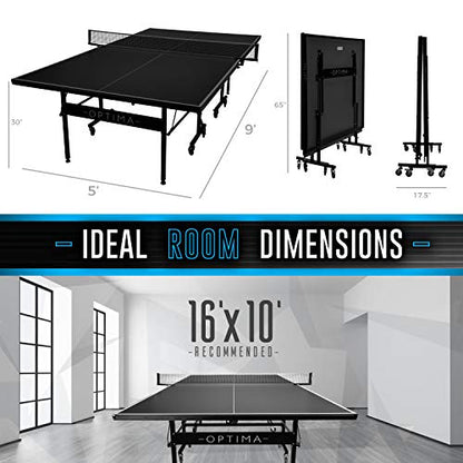 Franklin Sports Table Tennis Tables - Optima Table Tennis Tables - Indoor + Outdoor Tables - Official Size Conversion Tops - Mid-Size Tables for Kids - style: Indoor Table