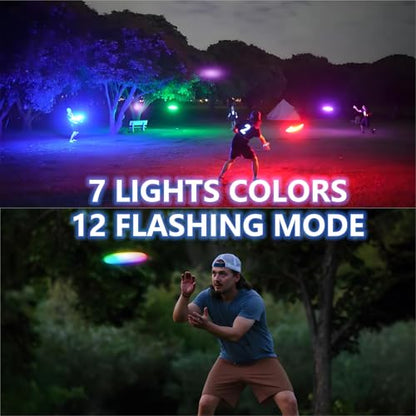 Toysery LED Light Up Fresbee - Glow in The Dark Fresbee for Kids and Adults, Flying Disc Adventure for Day and Night - Easy to Use Ideal for Camping Game (White)