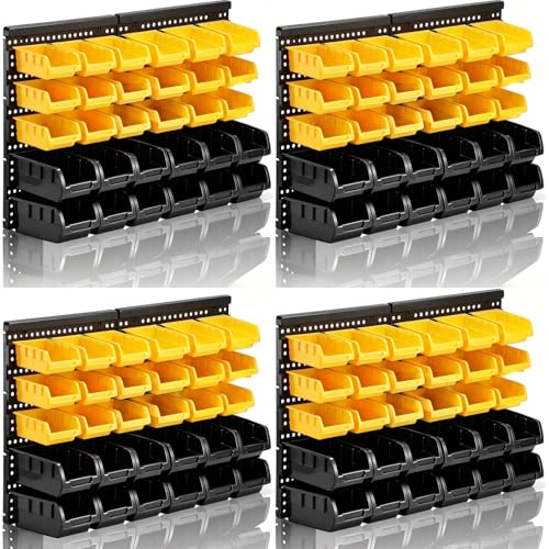MULSAME Wall Mounted Storage Bins Parts Rack 4 Colors Bin Organizer Garage Plastic Shop Tool, Garage Organizers and Storage (Style-Volt 50.4"*32.4" - size: 50.4"*32.4", style: Volt