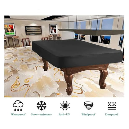 Sturdy Pool Table Cover Oxford Cloth With PVC Coating Waterproof And Silver Coated For Outdoor Ping Pong Drawstring(Small) - size: Small