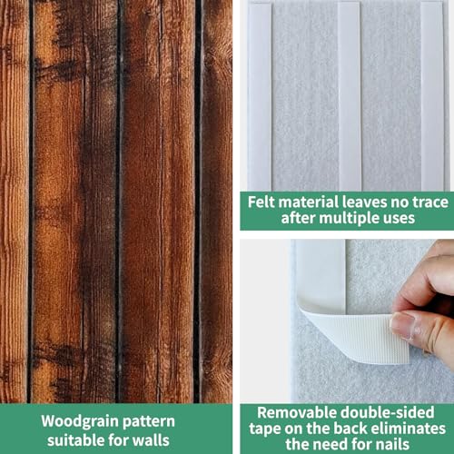 Dart Board Wall Protectors, 36" H X 24" W X 0.5" Thickness Felt Wood Grain Boards Wall Protector Square Dart Boards Backing Tiles