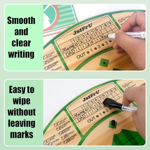 Baseball Board Game,Wooden Baseball Game,20mm Thick Wooden Board with 10 Pieces & Dice,Markers,Great for Family Game Night, Party and Road Trip, Portable