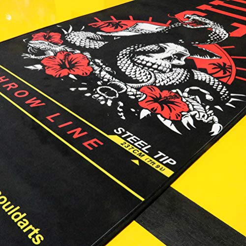 CUESOUL Heavy Duty Darts Mat Includes Both Official Soft & Steel Tip Throwline
