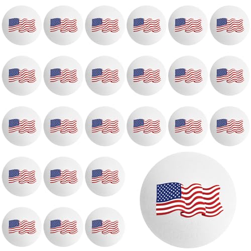 24 Pcs Independence Day Table Tennis Balls Bulk, 40mm Ping Pong Balls, 250th Anniversary Patriotic America Flag Funny Toys for 4th of July Party Gift. - style: Flag style