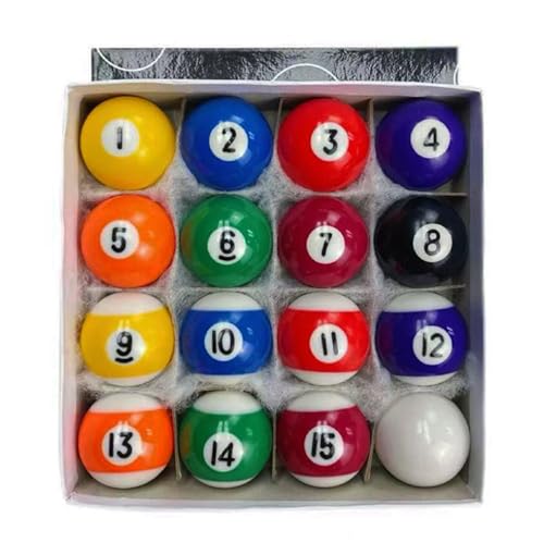 1-1/2" ，0.98" Mini Billiard Balls Set,0.98/1.5 Inch 16Pcs Children's Pool Balls for Kids,Small Pool Cue Balls Training Ball,Kids Table Game Toy Accessories - size: 38mm（1.5 inches)