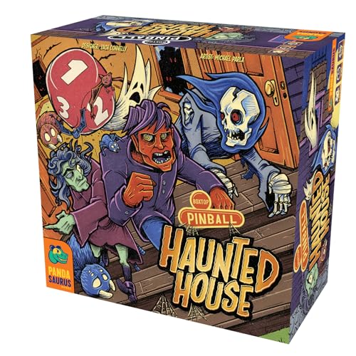 Boxtop Pinball: Haunted House - Exciting Family Pinball Adventure! Fun Monster Themed Tabletop Game for Kids & Adults, Ages 8+, 1-4 Players, 15 Minute Playtime, Made by Pandasaurus Games