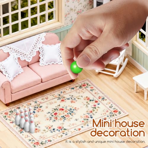 VOSAREA 1 Set Miniature Bowling Pin Set Dollhouse Bowling for Party Decorations Restaurants and Unique Home Decor High Simulation Design