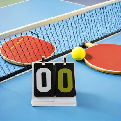 Toyvian Mini Flip Scoreboard Score Keeper Flipper Acrylic White Portable Tabletop Score Counter for Soccer Basketball Volleyball Baseball Card Games