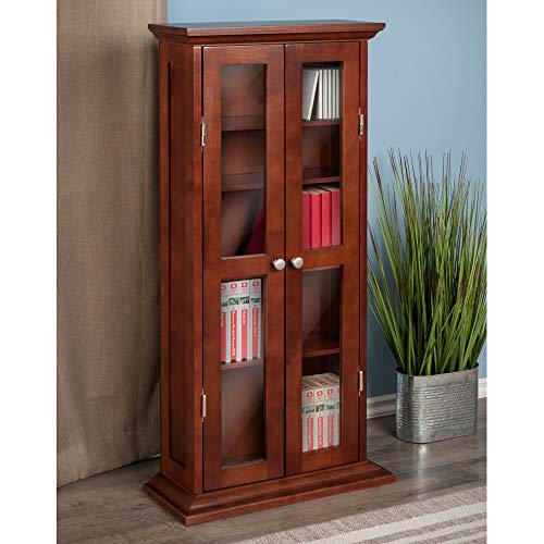 Winsome Wood DVD/CD Cabinet, Antique Walnut (94944)