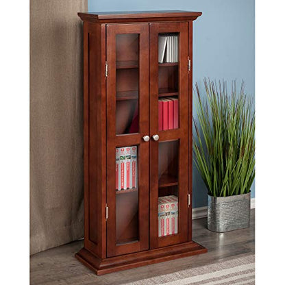 Winsome Wood DVD/CD Cabinet, Antique Walnut (94944)