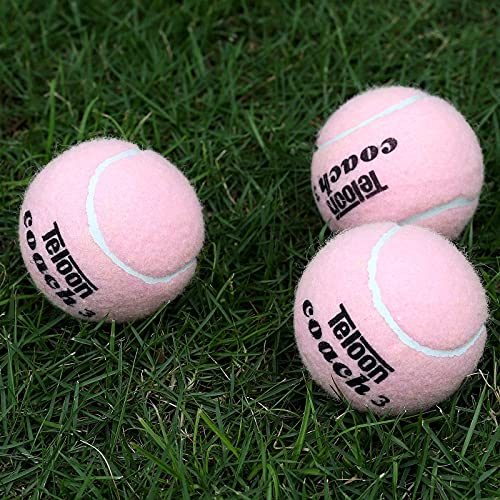 Teloon Pressure Training Tennis Balls-12 or 18 Count-Mesh Carry Bag，4 Colors Available，Pressureless Training Exercise Tennis Balls for Beginners. - color: PINK-18pcs