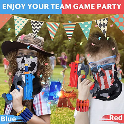 20 Pack Small Gun Set for Birthday Party Supplies with Mini Foam Blaster Fit for Nerf Guns Party,Gun Favors with Toy Gun for Kids 3-7,Bullet Holders,Foam Darts,Face Masks & Safety Glasses - size: 20 sets