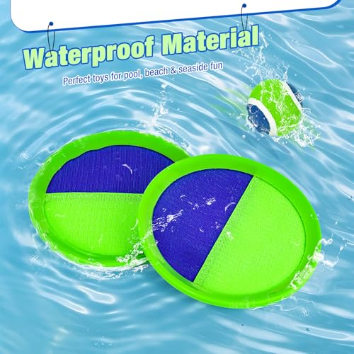 Sticky Toss and Catch Ball Game Set - Kids & Toddlers Outdoor Indoor Activity Toys for Boys Girls 3 4 5 6 7 8-12 Year Old - Great Games for Beach Pool Yard - Birthday Gifts Easter Basket Stuffers - size: 4 paddles 4 balls