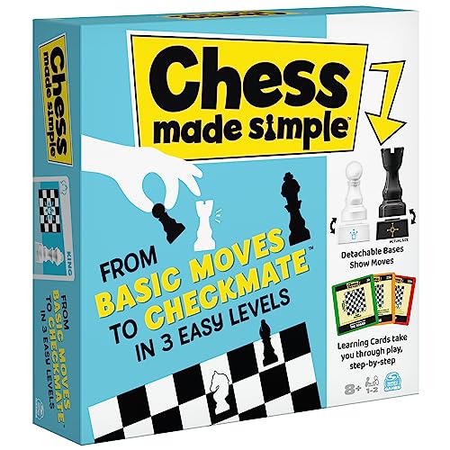 Spin Master Games, Chess Made Simple, Learn to Play Strategy Board Games for Beginners, Chess, 2 Players, for Kids Ages 8 & Up - size: 1, style: Chess Made Simple