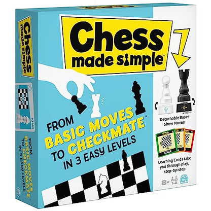 Spin Master Games, Chess Made Simple, Learn to Play Strategy Board Games for Beginners, Chess, 2 Players, for Kids Ages 8 & Up - size: 1, style: Chess Made Simple