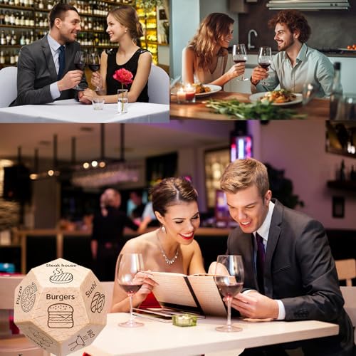 Fathers Day Dad Gifts for Husband, Couple Mens Women Valentine Gifts for Boyfriend Girlfriend Husband Wife Anniversary, Date Night Food Dice, Easter Basket Stuffers - style: food dice
