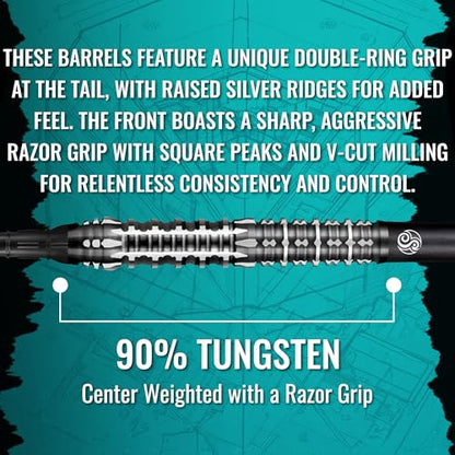 Shot! - Gnarly Shredda 90% Tungsten Soft Tip Darts Set Center Weighted for Electronic Dartboard 20gm, Professional Soft Tip Darts Set for Electronic Dartboard Made in New Zealand