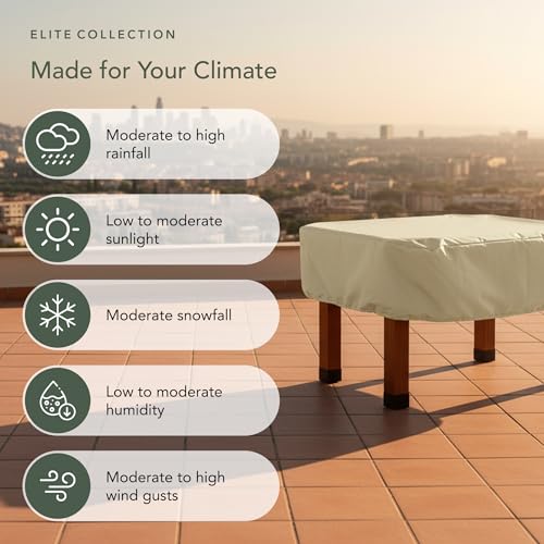 Covermates Elite Foosball Table Cover – Water-Resistant, All-Weather Outdoor Game Table Protector with Adjustable Buckle Straps, Heavy-Duty Polyester Furniture Cover, 56W x 52D x 15H, Khaki - color: Elite Khaki Polyester