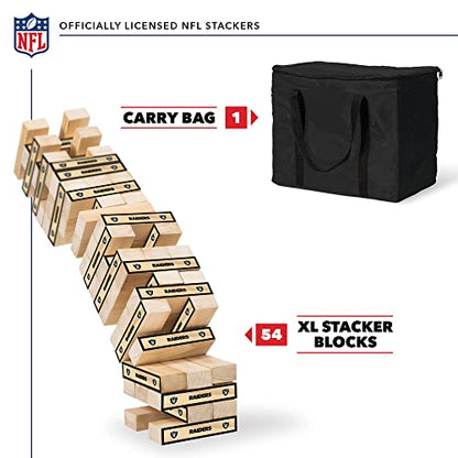 Wild Sports NFL Giant Stacking Wooden Blocks – Tumbling Tower Classic Family Game Stacks – Great Gift for Any Football Fan! - color: Las Vegas Raiders