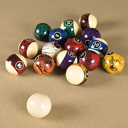 2-1/4”(57.15mm) Pool Ball Set, Pool Table Balls, Complete 16 Marble Billiard Ball Set