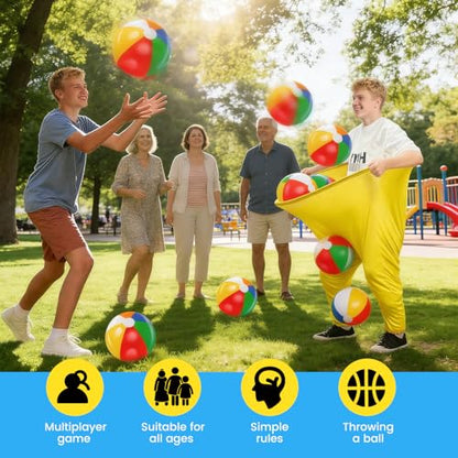 Granny Pants Yard Game Set, 2 PCS Granny Pants Family Party Outdoor Game with 10 Bouncy Balls & 2 Pumps Perfect for Adults and Kids, Fun Family Reunion Ultimate Backyard Party Games - color: blue+red