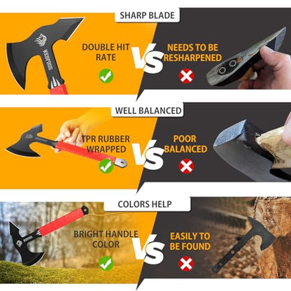 NedFoss Bear Throwing Axe Set with TPR Handle, 11.7“ Full Tang Throwing Axes for Axe Throw, Throw Game for Recreation and Competition - style: Throwing, axe throwing game for backyard,axe throwing game, ax throwing game set for adults,axe throwing set,out