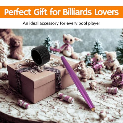 Aluminum Circle Pool Chalk Holder - Use with TAOM Pyro or TAOM V10 Chalk - Slip-in Pocket Pool Cue Chalk Holder - Cover Billiard Supplies - Snooker Accessory Chalk - color: Purple