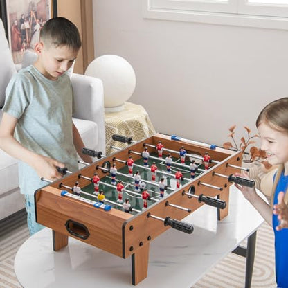 GLACER 27 Inch Foosball Table, Portable Soccer Table Game with 2 Footballs & Score Keeper, Wood Indoor Tabletop Soccer Game Set, Mini Foosball Table for Kids & Adults, Home, Game Room, Party