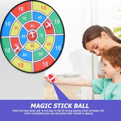 Sticky Dartboard and Sticky Ball Set, 2pcs 42cm Throwing with -and-Loop Target, Educational Indoor Throw for Boys and, Portable Game Set