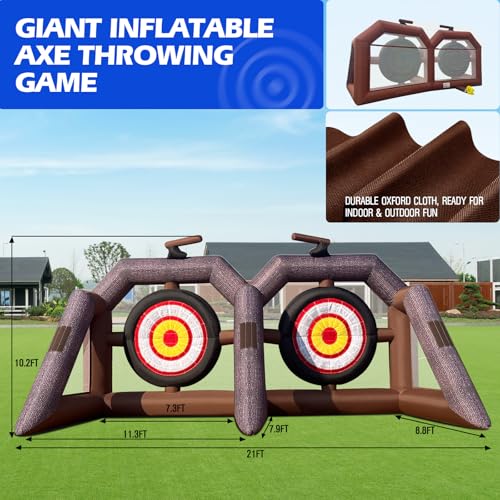 OZIS Inflatable Axe Throwing Game ，Inflatable Ball Toss Target Dart Board for Backyard School Team Birthday Party Events Outdoor Indoor - size: Double Target