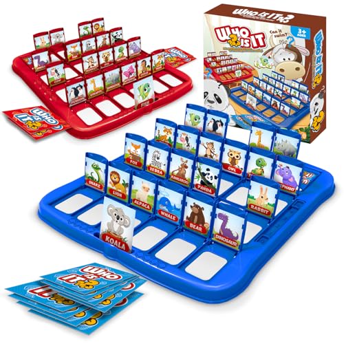 Classic Animal Guessing Board Game for Kids Ages 3 and Up – Who is It? – Two-Player Logic Deduction Game to Boost Cognitive Skills, Family Fun – Travel Friendly Educational Toy - style: Animal