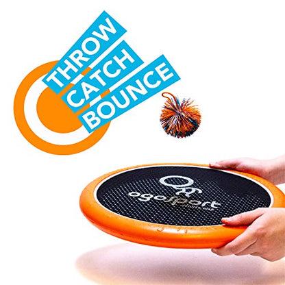 OgoSport OgoDisk Max XL Disc Set - Large 15 Inch Disks with OgoSoft Rubber Ball - Outdoor Bouncy Disk Game for Lawn & Pool - Throw, Toss & Catch - Kids & Adults 4+