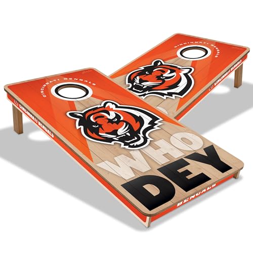 YouTheFan NFL 2' x 4' Slogan Series Professional Wood Cornhole Game - color: Cincinnati Bengals