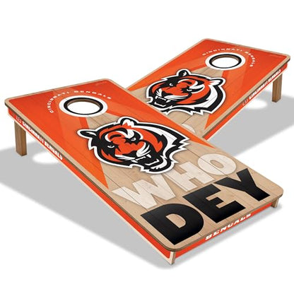 YouTheFan NFL 2' x 4' Slogan Series Professional Wood Cornhole Game - color: Cincinnati Bengals