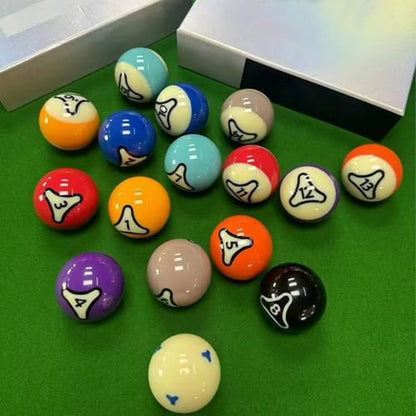 Billiard Balls Set Pool Ball Set 16Pcs Billiard Balls Set US Style Pool Ball Resin 57.2mm Dia for Tournament Practice