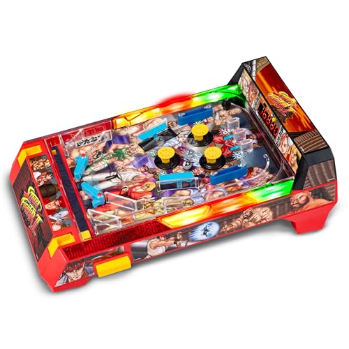 Street Fighter II: Arcade Pinball - Premium Series, Lights & Sounds Iconic Tabletop Game, LED Scoreboard, Vibrating Bumpers, Licensed, Adults-Kids 6+
