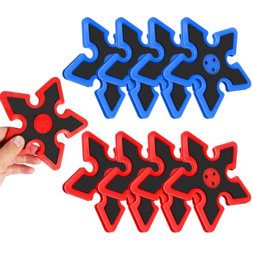 Throwing Axes Set for Axe Throwing Game Backyard, Safety Throw Plastic Axes Stars, Indoor Outdoor Hatchet Throwing Game Replacement Accessories Parts for Adults and All Ages - style: 8 Pcs Stars